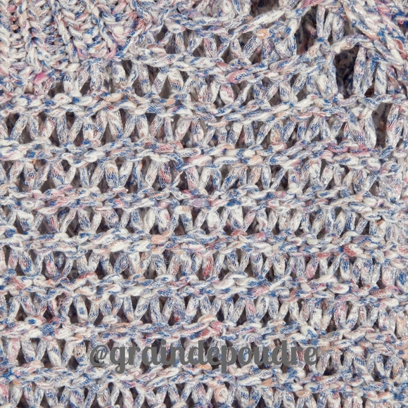 Iro Everly Blue Purple Mesh Open Weave Sweater 0 - Picture 4 of 5